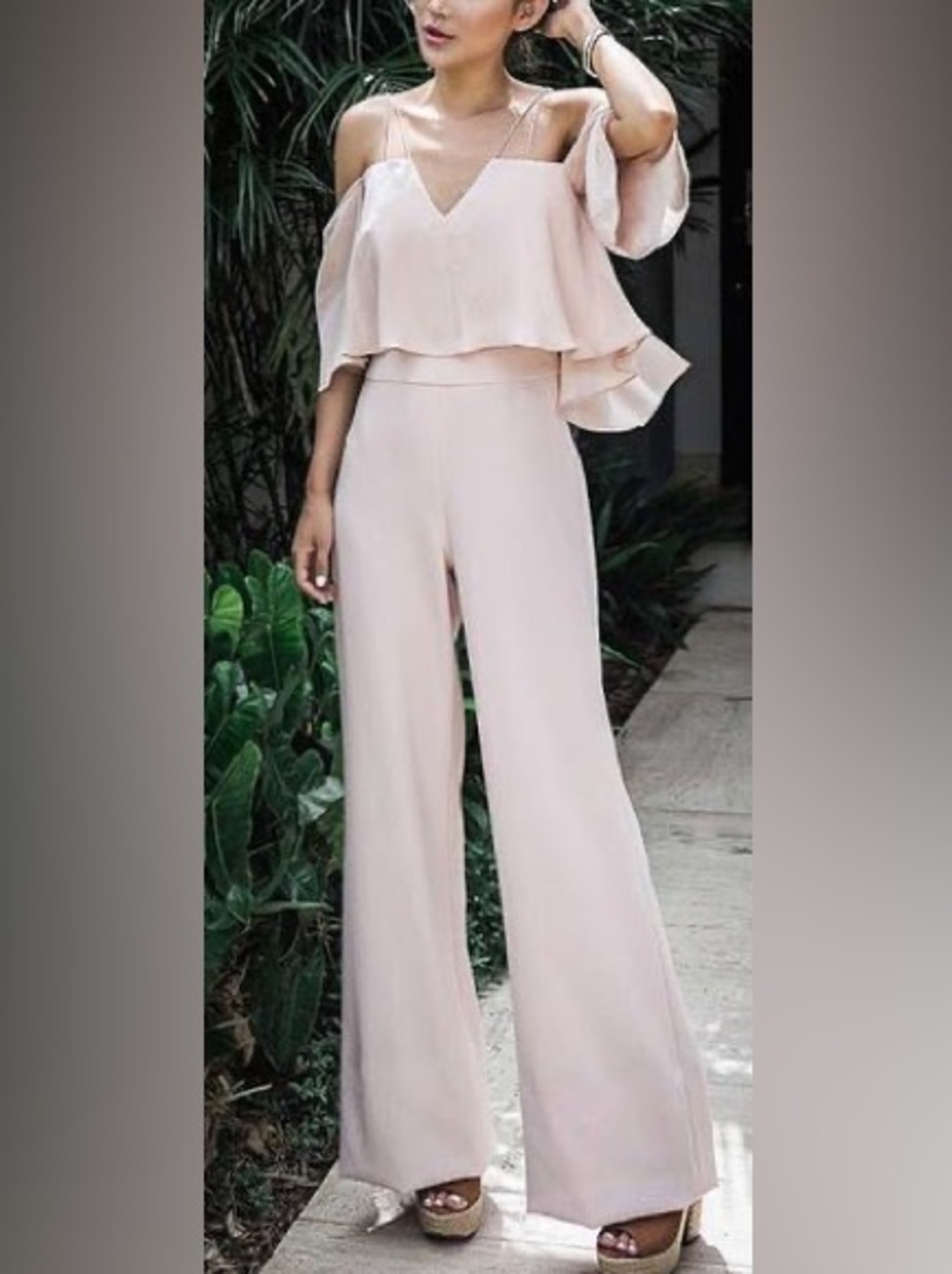 JAY GODFREY Cold Shoulder Wide Leg Jumpsuit - Size 6